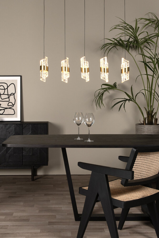 Lucide KLIGANDE - Hanglamp - LED Dimb. - 5x7,8W 2700K - Mat Goud / Messing Lucide KLIGANDE - Hanglamp - LED Dimb. - 5x7,8W 2700K - Mat Goud / Messing