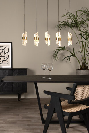 Lucide KLIGANDE - Hanglamp - LED Dimb. - 5x7,8W 2700K - Mat Goud / Messing Lucide KLIGANDE - Hanglamp - LED Dimb. - 5x7,8W 2700K - Mat Goud / Messing