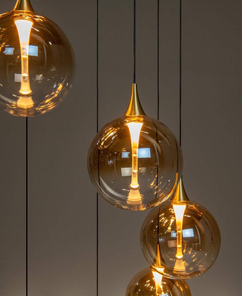 Lucide GISELA - Hanglamp - Ø 61 cm - LED Dimb. - 12x3,5W 2700K - Amber | Premium Lucide GISELA - Hanglamp - Ø 61 cm - LED Dimb. - 12x3,5W 2700K - Amber | Premium