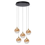 Lucide GISELA - Hanglamp - Ø 48 cm - LED Dimb. - 5x3,8W 2700K - Amber | Premium Lucide GISELA - Hanglamp - Ø 48 cm - LED Dimb. - 5x3,8W 2700K - Amber | Premium