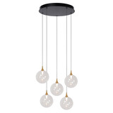 Lucide GISELA - Hanglamp - Ø 48 cm - LED Dimb. - 5x3,8W 2700K - Transparant | Premium Lucide GISELA - Hanglamp - Ø 48 cm - LED Dimb. - 5x3,8W 2700K - Transparant | Premium