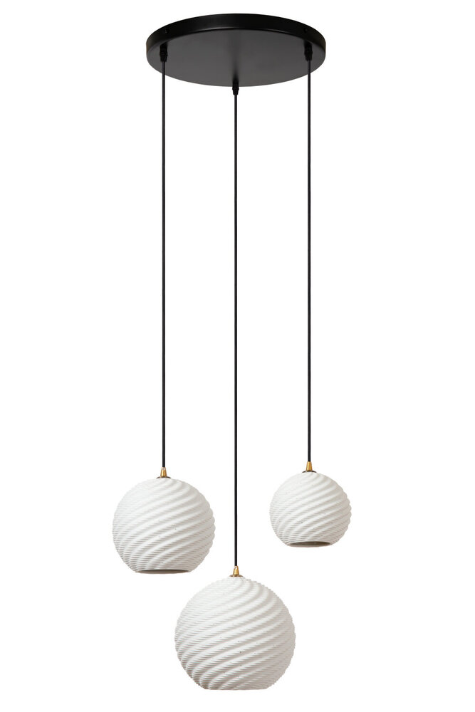 Lucide BINA - Hanglamp - Ø 40 cm - 3xE27 - Wit Lucide BINA - Hanglamp - Ø 40 cm - 3xE27 - Wit