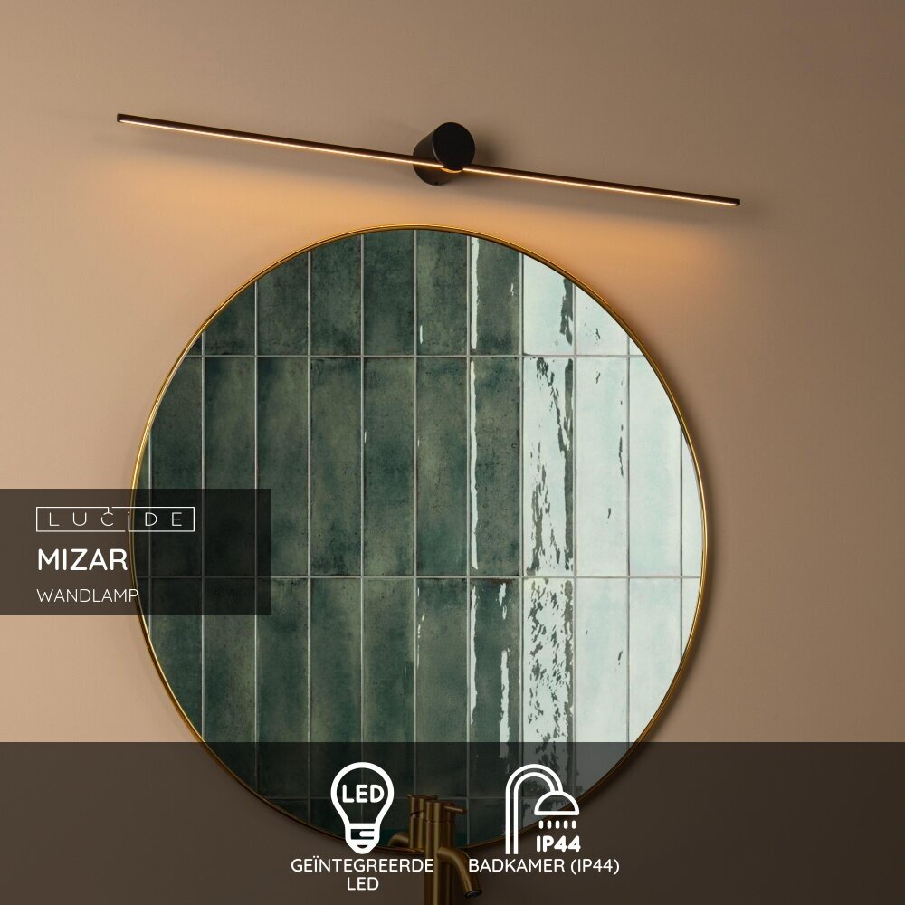 Lucide MIZAR - Wandlamp Badkamer - LED - 1x11W 2700K - IP44 - Zwart Lucide MIZAR - Wandlamp Badkamer - LED - 1x11W 2700K - IP44 - Zwart