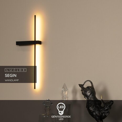 Lucide SEGIN - Wandlamp - LED - 1x6W 2700K - Zwart Lucide SEGIN - Wandlamp - LED - 1x6W 2700K - Zwart