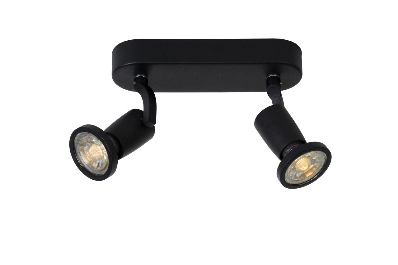 Lucide JASTER-LED - Plafondspot - LED - GU10 - 2x5W 2700K - Zwart Lucide JASTER-LED - Plafondspot - LED - GU10 - 2x5W 2700K - Zwart
