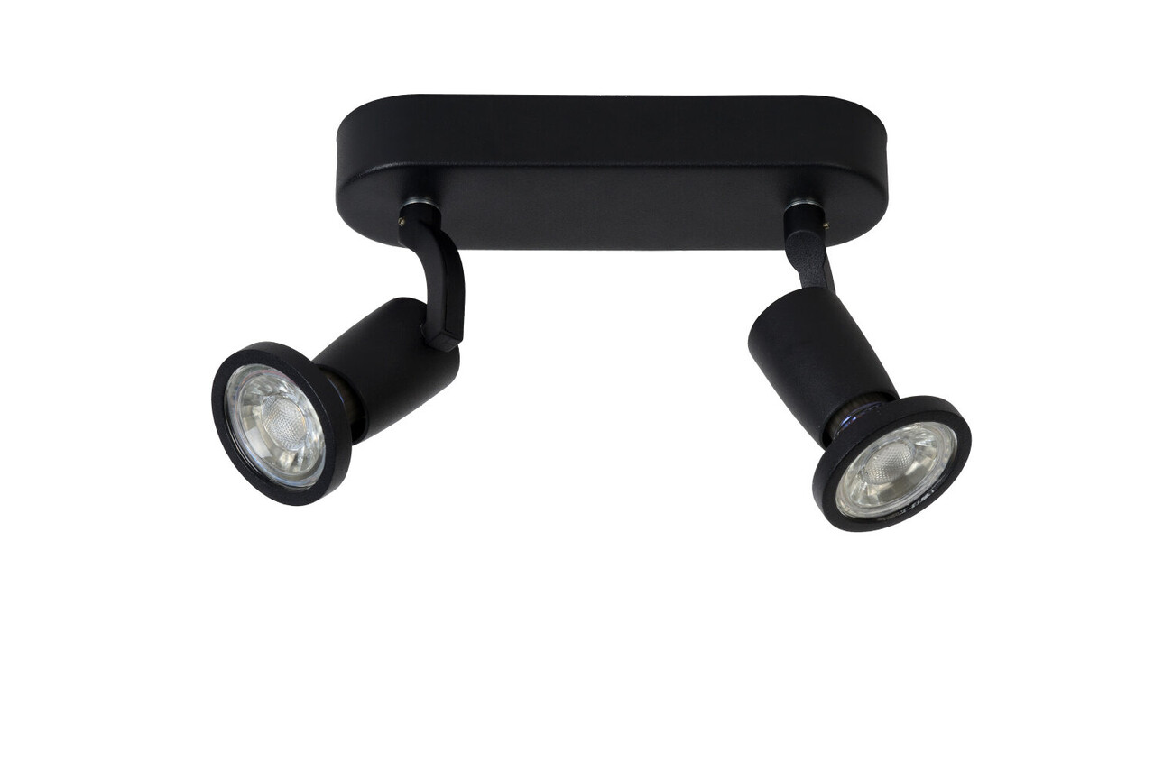 Lucide JASTER-LED - Plafondspot - LED - GU10 - 2x5W 2700K - Zwart Lucide JASTER-LED - Plafondspot - LED - GU10 - 2x5W 2700K - Zwart