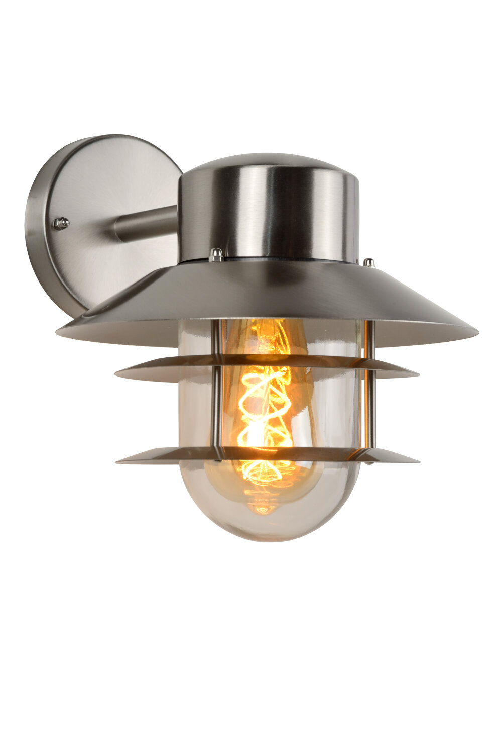 Lucide ZICO - Wandlamp Binnen/Buiten - Ø 21,8 cm - 1xE27 - IP44 - Mat chroom