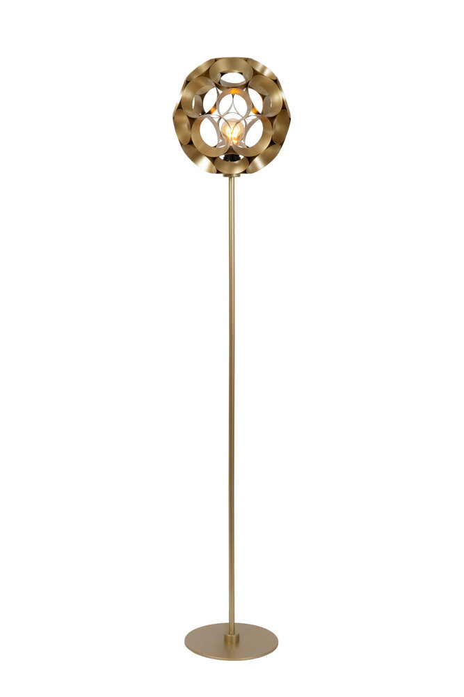 Lucide HANNELORE - Vloerlamp - Ø 30 cm - 1xE27 - Mat Goud / Messing Lucide HANNELORE - Vloerlamp - Ø 30 cm - 1xE27 - Mat Goud / Messing