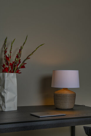 Lucide AMBALA - Tafellamp - Ø 45 cm - 1xE27 - Naturel | Premium