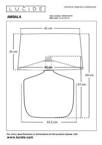 Lucide AMBALA - Tafellamp - Ø 45 cm - 1xE27 - Naturel | Premium
