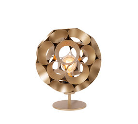 Lucide HANNELORE - Tafellamp - Ø 25 cm - 1xE27 - Mat Goud / Messing Lucide HANNELORE - Tafellamp - Ø 25 cm - 1xE27 - Mat Goud / Messing