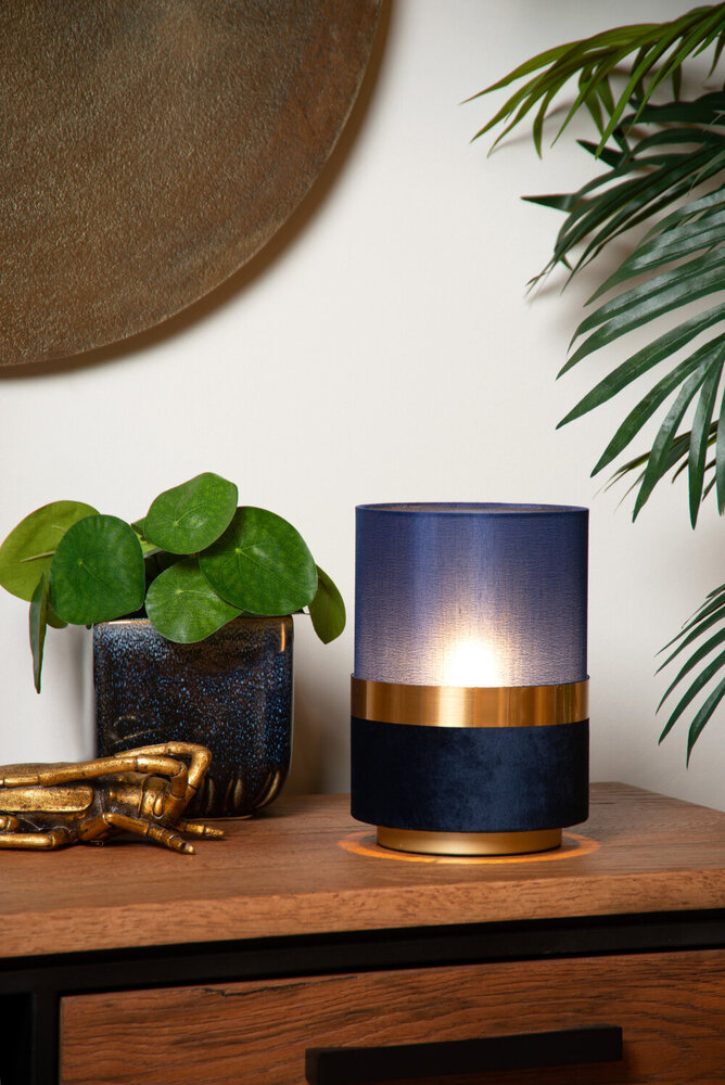 Lucide EXTRAVAGANZA TUSSE - Tafellamp - Ø 15 cm - 1xE14 - Blauw