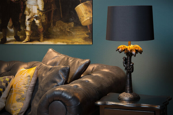 Lucide EXTRAVAGANZA COCONUT - Tafellamp - Ø 30,5 cm - 1xE27 - Zwart