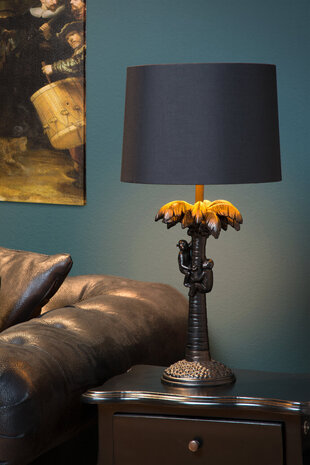 Lucide EXTRAVAGANZA COCONUT - Tafellamp - Ø 30,5 cm - 1xE27 - Zwart