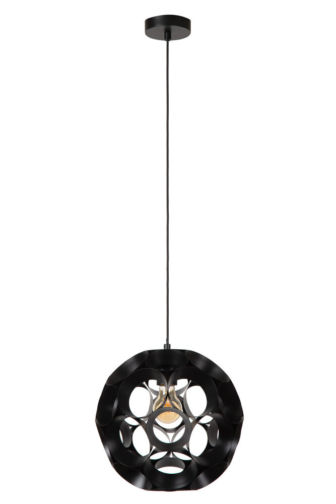 Lucide HANNELORE - Hanglamp - Ø 30 cm - 1xE27 - Zwart Lucide HANNELORE - Hanglamp - Ø 30 cm - 1xE27 - Zwart