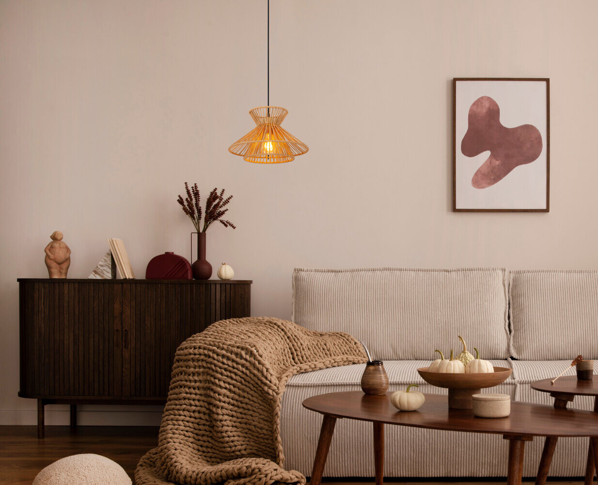 Lucide TASMAN - Hanglamp - 1xE27 - Naturel Lucide TASMAN - Hanglamp - 1xE27 - Naturel