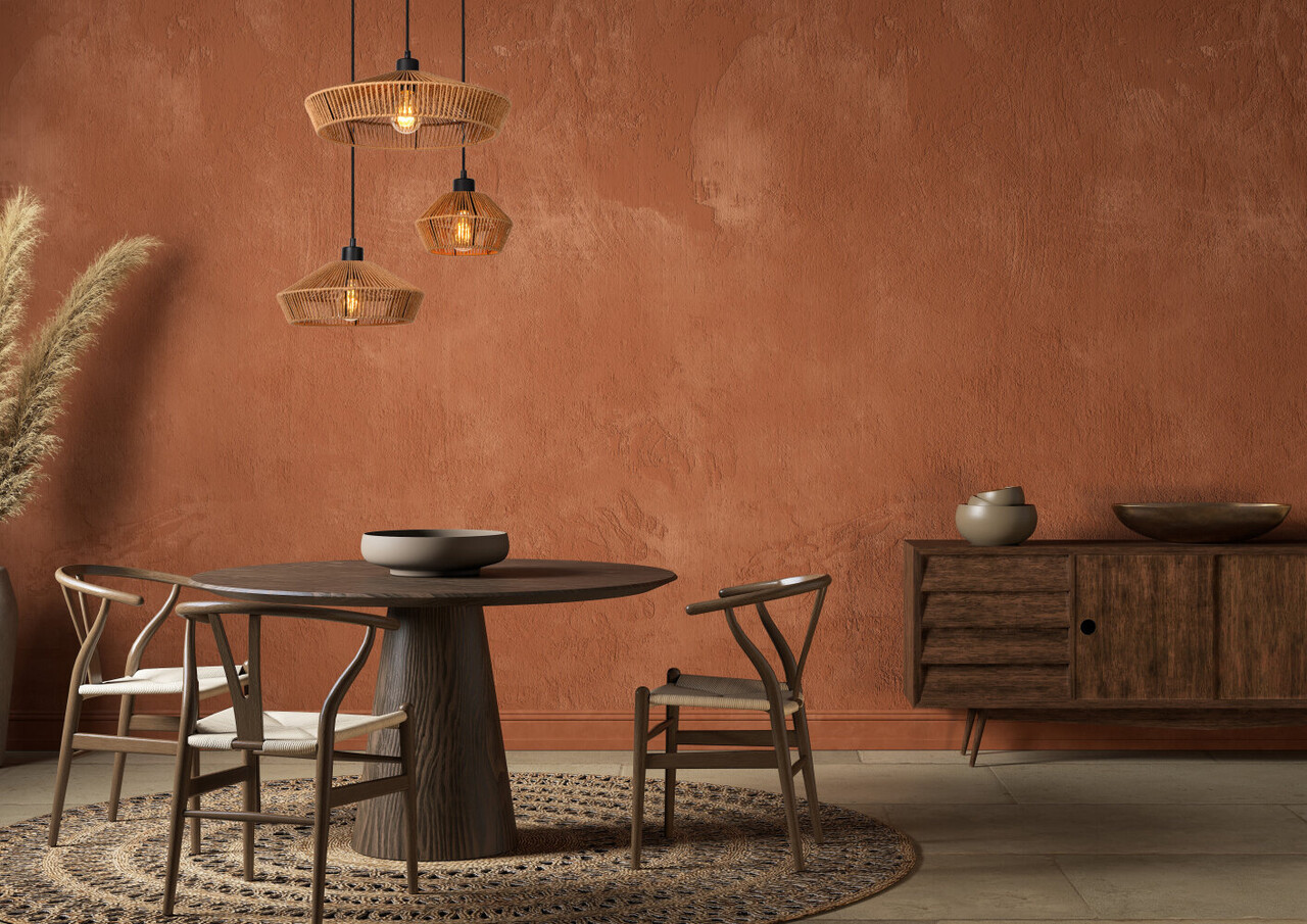 Lucide YUNKAI - Hanglamp - Ø 60 cm - 3xE27 - Naturel