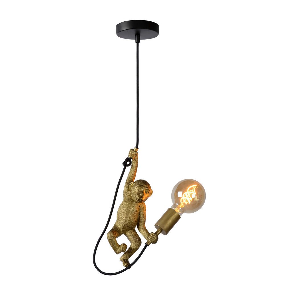 Lucide EXTRAVAGANZA CHIMP - Hanglamp - Ø 17,6 cm - 1xE27 - Zwart