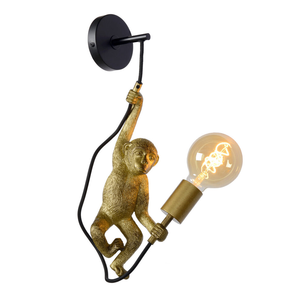 Lucide EXTRAVAGANZA CHIMP - Wandlamp - 1xE27 - Zwart