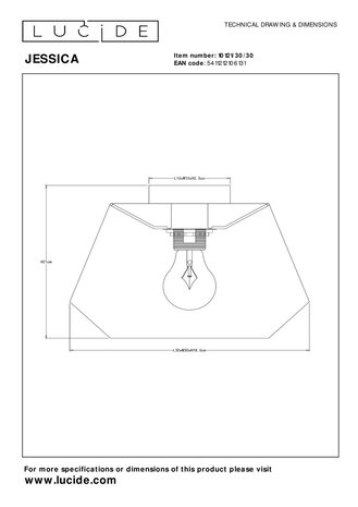 Lucide JESSICA - Plafonnière - Ø 30 cm - 1xE27 - Zwart Lucide JESSICA - Plafonnière - Ø 30 cm - 1xE27 - Zwart