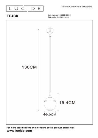 Lucide TRACK PRESTON Hanglamp - 1-fase Railsysteem / Railverlichting - 1xGU10 - Mat Goud / Messing (Uitbreiding) Lucide TRACK PRESTON Hanglamp - 1-fase Railsysteem / Railverlichting - 1xGU10 - Mat Goud / Messing (Uitbreiding)