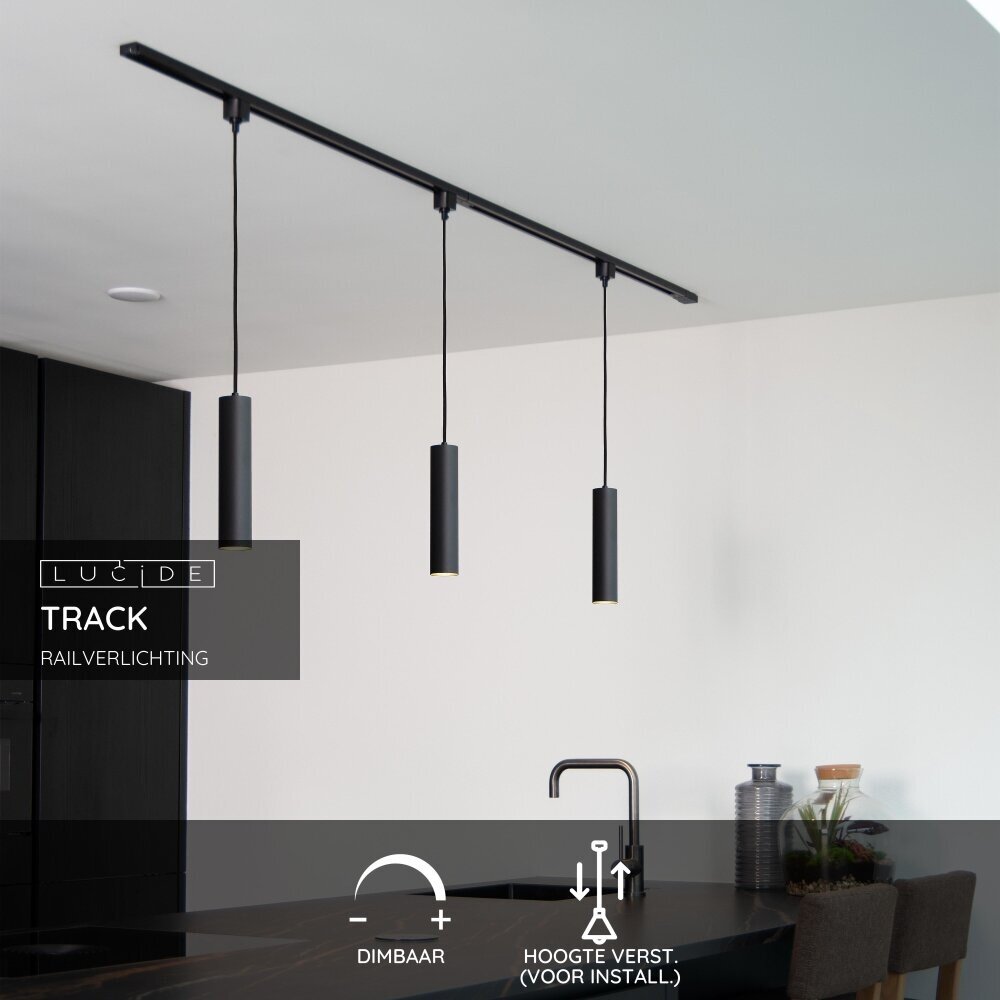 Lucide TRACK FLORIS Hanglamp - 1-fase Railsysteem / Railverlichting - 1xGU10 - Zwart (Uitbreiding) Lucide TRACK FLORIS Hanglamp - 1-fase Railsysteem / Railverlichting - 1xGU10 - Zwart (Uitbreiding)