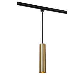 Lucide TRACK FLORIS Hanglamp - 1-fase Railsysteem / Railverlichting - 1xGU10 - Mat Goud / Messing (Uitbreiding)