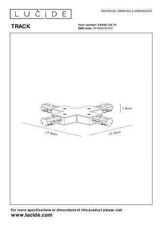 Lucide TRACK X-koppelstuk - 1-fase Railsysteem / Railverlichting - Wit (Uitbreiding) Lucide TRACK X-koppelstuk - 1-fase Railsysteem / Railverlichting - Wit (Uitbreiding)