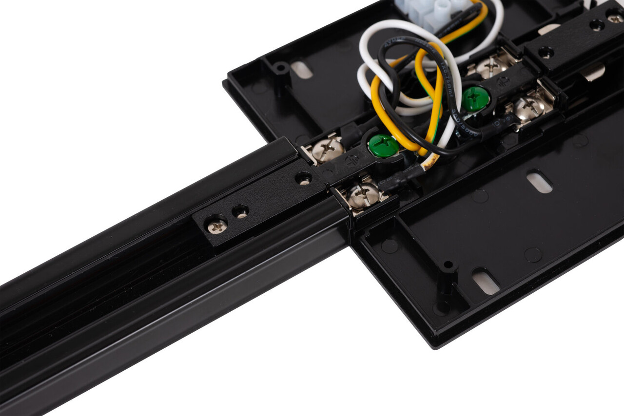 Lucide TRACK Startvoeding - 1-fase Railsysteem / Railverlichting - Enkel/Dubbel - Zwart (Uitbreiding)