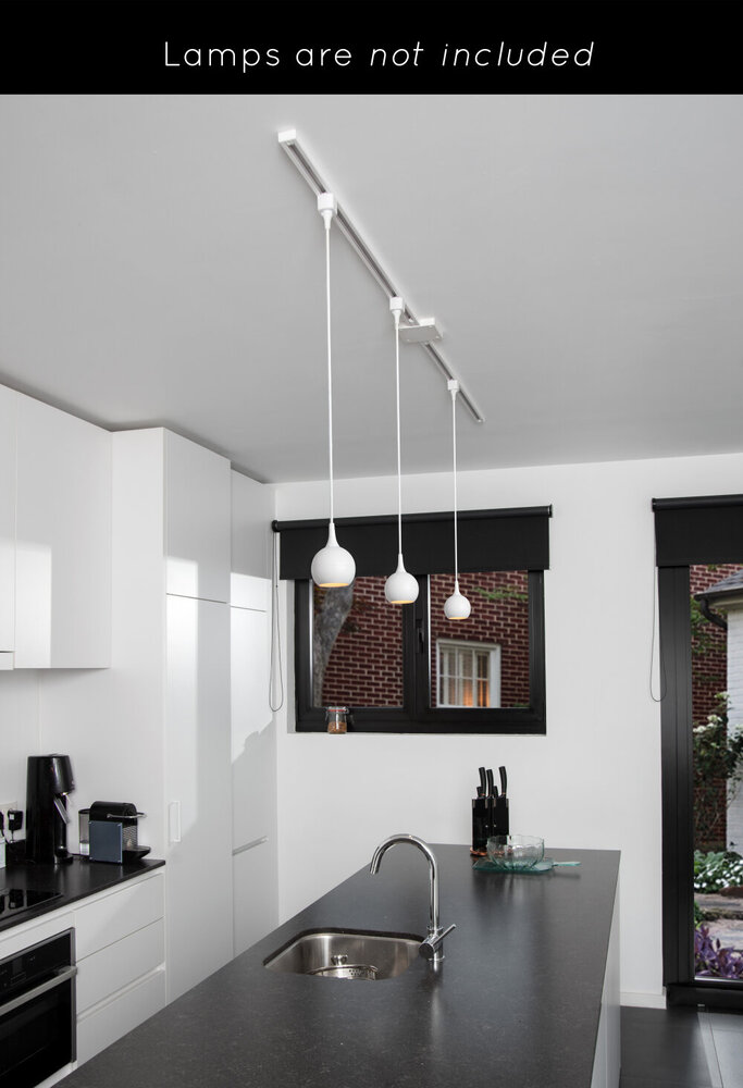 Lucide TRACK Starterset - 1-fase Railsysteem / Railverlichting - 2 meter - Wit Lucide TRACK Starterset - 1-fase Railsysteem / Railverlichting - 2 meter - Wit