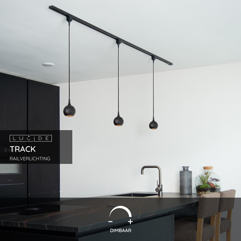 Lucide TRACK Starterset - 1-fase Railsysteem / Railverlichting - 2 meter - Zwart Lucide TRACK Starterset - 1-fase Railsysteem / Railverlichting - 2 meter - Zwart