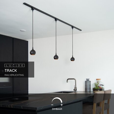 Lucide TRACK Starterset - 1-fase Railsysteem / Railverlichting - 2 meter - Zwart Lucide TRACK Starterset - 1-fase Railsysteem / Railverlichting - 2 meter - Zwart