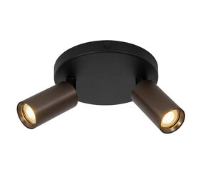 Lucide RITMO - Plafondspot - Ø 15 cm - 2xGU10 (MR11) - Koffie