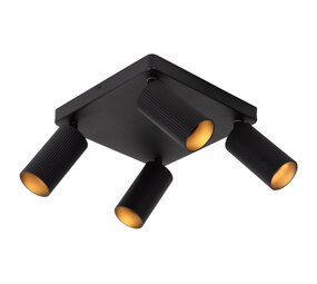 Lucide CLUBS - Plafondspot - 4xGU10 - Zwart Lucide CLUBS - Plafondspot - 4xGU10 - Zwart