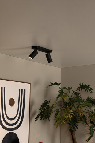 Lucide CLUBS - Plafondspot - 2xGU10 - Zwart Lucide CLUBS - Plafondspot - 2xGU10 - Zwart