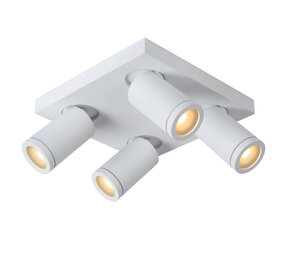 Lucide TAYLOR - Plafondspot Badkamer - LED Dim to warm - GU10 - 4x5W 2200K/3000K - IP44 - Wit Lucide TAYLOR - Plafondspot Badkamer - LED Dim to warm - GU10 - 4x5W 2200K/3000K - IP44 - Wit