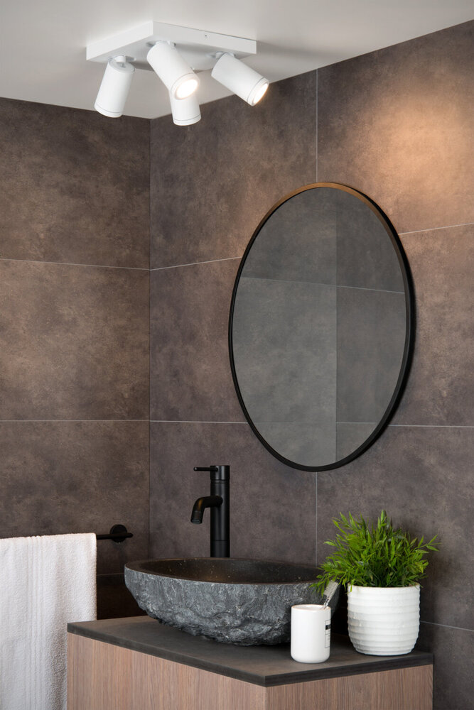 Lucide TAYLOR - Plafondspot Badkamer - LED Dim to warm - GU10 - 4x5W 2200K/3000K - IP44 - Wit Lucide TAYLOR - Plafondspot Badkamer - LED Dim to warm - GU10 - 4x5W 2200K/3000K - IP44 - Wit