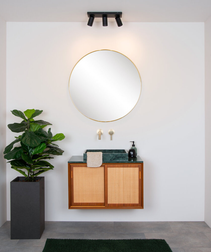 Lucide TAYLOR - Plafondspot Badkamer - LED Dim to warm - GU10 - 3x5W 2200K/3000K - IP44 - Zwart Lucide TAYLOR - Plafondspot Badkamer - LED Dim to warm - GU10 - 3x5W 2200K/3000K - IP44 - Zwart