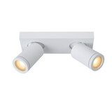 Lucide TAYLOR - Plafondspot Badkamer - LED Dim to warm - GU10 - 2x5W 2200K/3000K - IP44 - Wit Lucide TAYLOR - Plafondspot Badkamer - LED Dim to warm - GU10 - 2x5W 2200K/3000K - IP44 - Wit