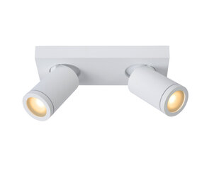 Lucide TAYLOR - Plafondspot Badkamer - LED Dim to warm - GU10 - 2x5W 2200K/3000K - IP44 - Wit Lucide TAYLOR - Plafondspot Badkamer - LED Dim to warm - GU10 - 2x5W 2200K/3000K - IP44 - Wit