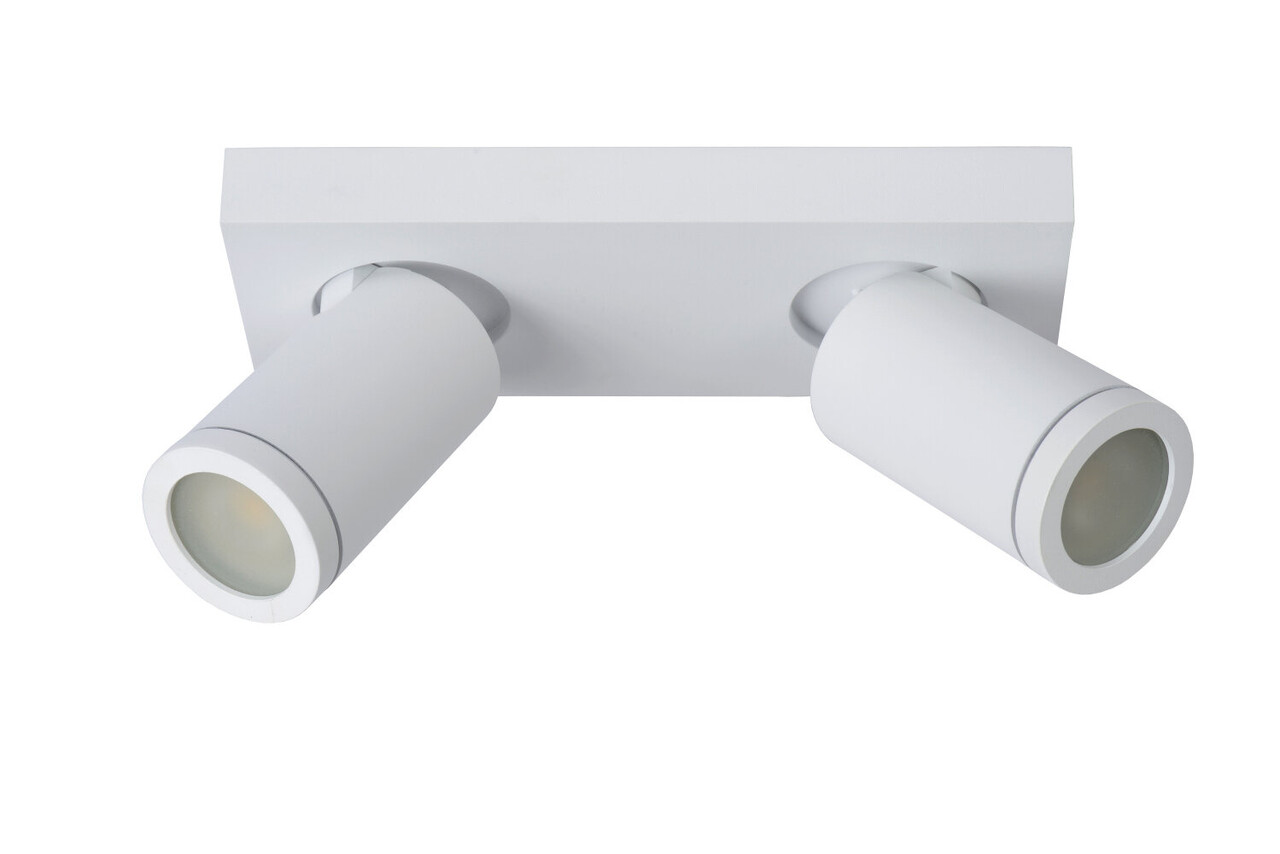 Lucide TAYLOR - Plafondspot Badkamer - LED Dim to warm - GU10 - 2x5W 2200K/3000K - IP44 - Wit