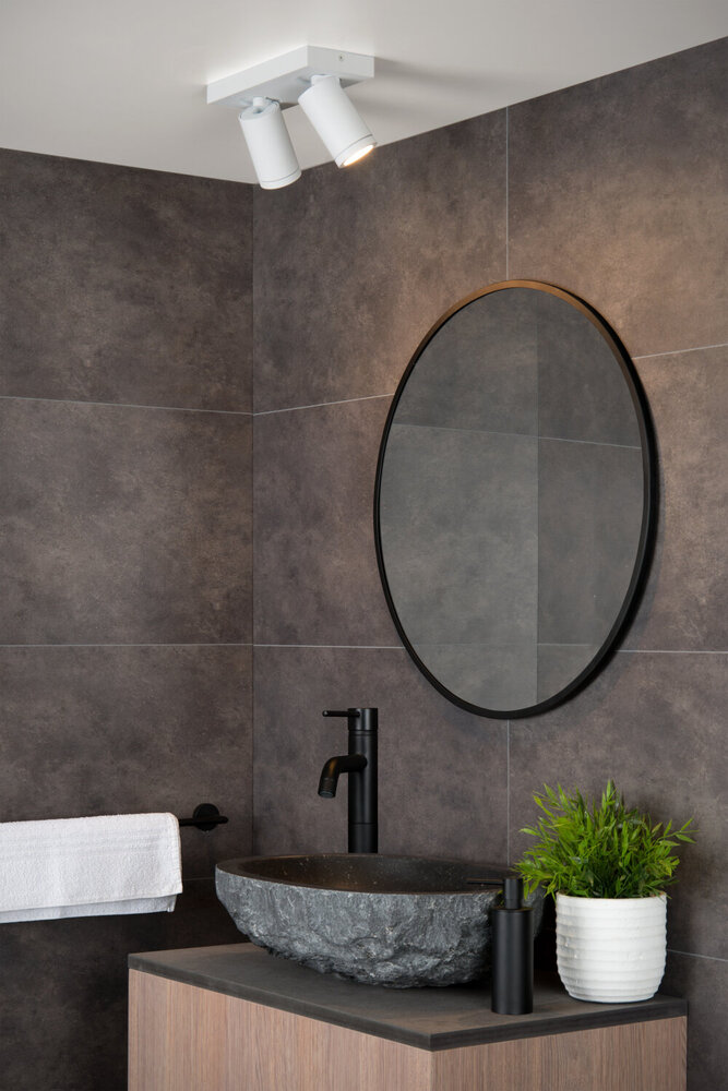 Lucide TAYLOR - Plafondspot Badkamer - LED Dim to warm - GU10 - 2x5W 2200K/3000K - IP44 - Wit