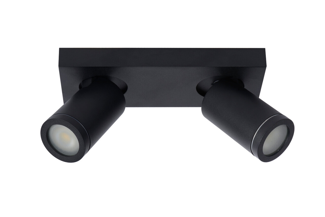 Lucide TAYLOR - Plafondspot Badkamer - LED Dim to warm - GU10 - 2x5W 2200K/3000K - IP44 - Zwart Lucide TAYLOR - Plafondspot Badkamer - LED Dim to warm - GU10 - 2x5W 2200K/3000K - IP44 - Zwart