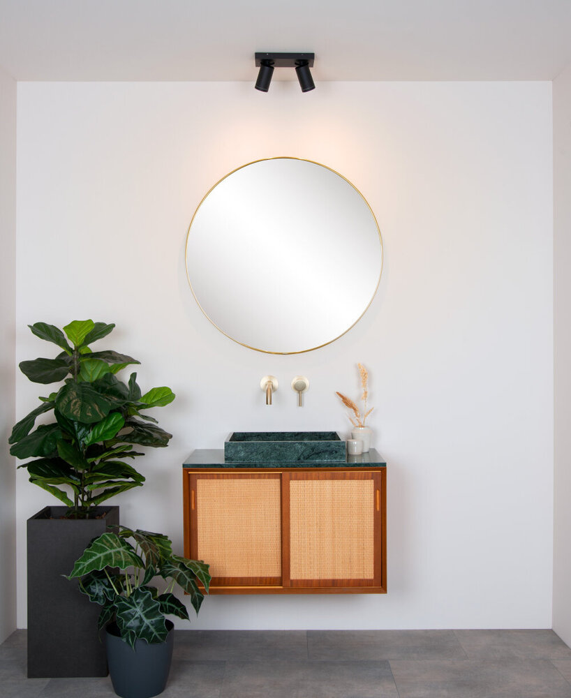 Lucide TAYLOR - Plafondspot Badkamer - LED Dim to warm - GU10 - 2x5W 2200K/3000K - IP44 - Zwart Lucide TAYLOR - Plafondspot Badkamer - LED Dim to warm - GU10 - 2x5W 2200K/3000K - IP44 - Zwart