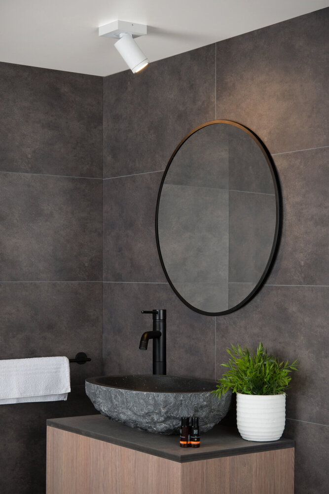 Lucide TAYLOR - Plafondspot Badkamer - LED Dim to warm - GU10 - 1x5W 2200K/3000K - IP44 - Wit