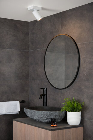 Lucide TAYLOR - Plafondspot Badkamer - LED Dim to warm - GU10 - 1x5W 2200K/3000K - IP44 - Wit