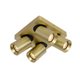 Lucide NIGEL - Plafondspot - LED Dim to warm - GU10 - 4x5W 2200K/3000K - Mat Goud / Messing Lucide NIGEL - Plafondspot - LED Dim to warm - GU10 - 4x5W 2200K/3000K - Mat Goud / Messing