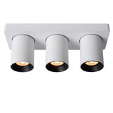 Lucide NIGEL - Plafondspot - LED Dim to warm - GU10 - 3x5W 2200K/3000K - Wit
