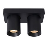 Lucide NIGEL - Plafondspot - LED Dim to warm - GU10 - 2x5W 2200K/3000K - Zwart