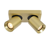 Lucide NIGEL - Plafondspot - LED Dim to warm - GU10 - 2x5W 2200K/3000K - Mat Goud / Messing Lucide NIGEL - Plafondspot - LED Dim to warm - GU10 - 2x5W 2200K/3000K - Mat Goud / Messing